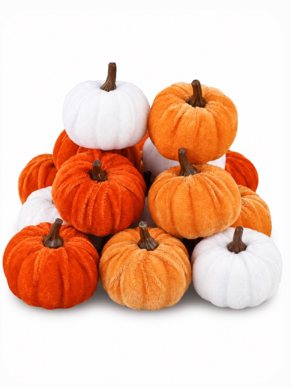 Velvet Decorative Pumpkins - Set of 6
